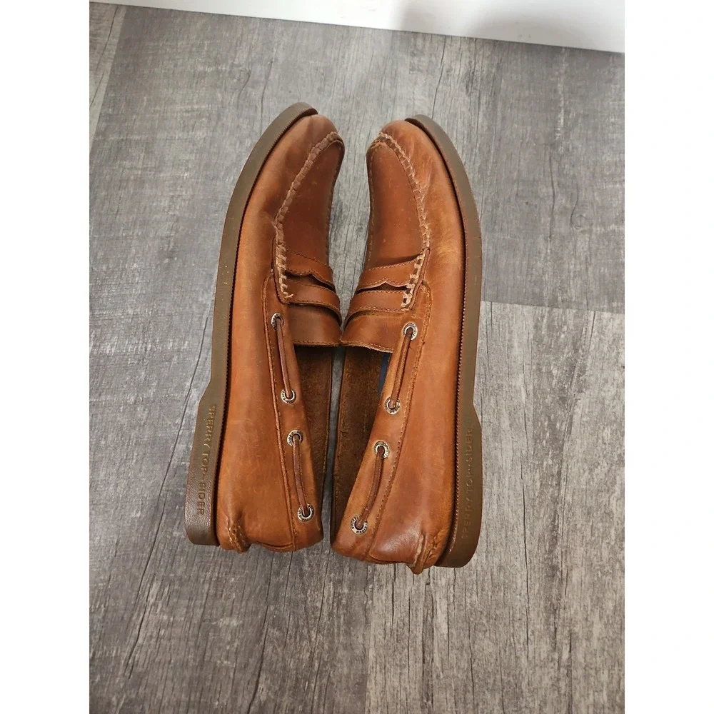Sperry Top-Sider Mens 10M Leano Penny Loafer Driver Boat Shoes Tan Leather